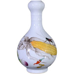 Qing Yongzheng Enamel Garlic Vase Hand-painted Vegetables And Fruits Pattern Vase Antique  Ancient Porcelain