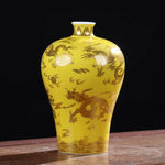 New Chinese Luxury Gold Dragon Vase Jingdezhen Porcelain Ornaments Flower Arrangement Living Room Decorations