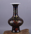 Jingdezhen Antique Enamel Vase Yong Zheng Black Glaze Vase With Flower Pattern Imitation of Ancient Porcelain Kiln Antique