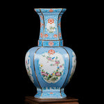 Antique Jingdezhen Classic Blue Handmade Sculpture Flower Bird Pattern Ceramic Vase For New House Decor