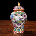 Antique Chinese Noble Enamel General Tank Porcelain Royal Nobility Palace Decoration Handpainted Gold Ceramic Ginger Jar