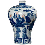 Jingdezhen Ceramic Antique Hand-painted Blue and White Vase Home, Living Room Study Chinese Decorative Ornaments