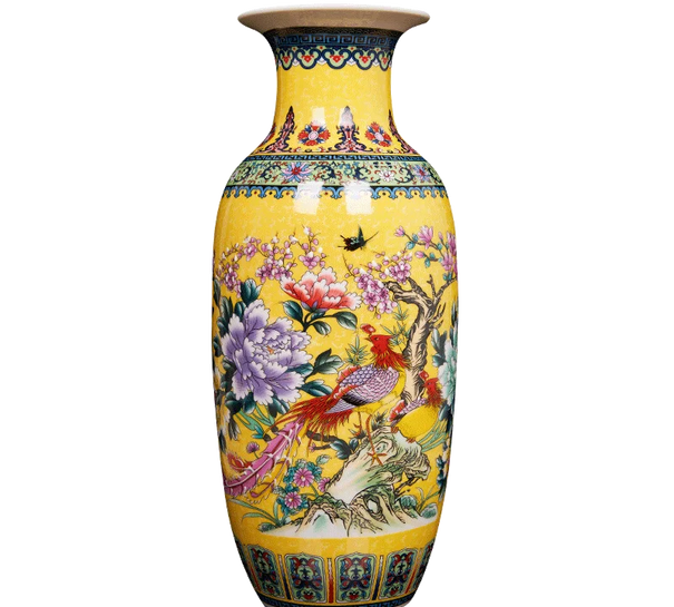 Jingdezhen Ceramic Vase Decoration Chinese Antique Enamel Home Living Room Flower Wine Cabinet Decoration