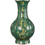 Qianlong Green Enamel Flower Mouth Vase High-grade Chinese Home Living Room Ceramic Vase Decoration