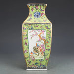 Jingdezhen Ceramics Ornaments Qianlong Enamel Square Vase Antique Porcelain Antique Porch Dried Flower Vase