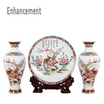 New Arrival Antique Jingdezhen Ceramic Vase Platet Set Classical Chinese Traditional High Grade New Vases Flower Porcelain Vase