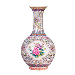 Jingdezhen Ceramic famille rose vase eggshell vase enamel flower pattern vases dry flower arrangement