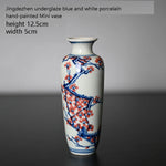 Jingdezhen Underglazed Blue And White Porcelain Hand-painted Mini Vase Water Cultured Floret Chinese Antique Decorative Ornament